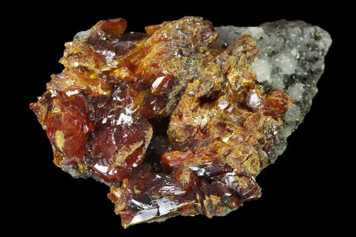 Orpiment Crystal Cluster with Druzy Quartz - Peru #133125